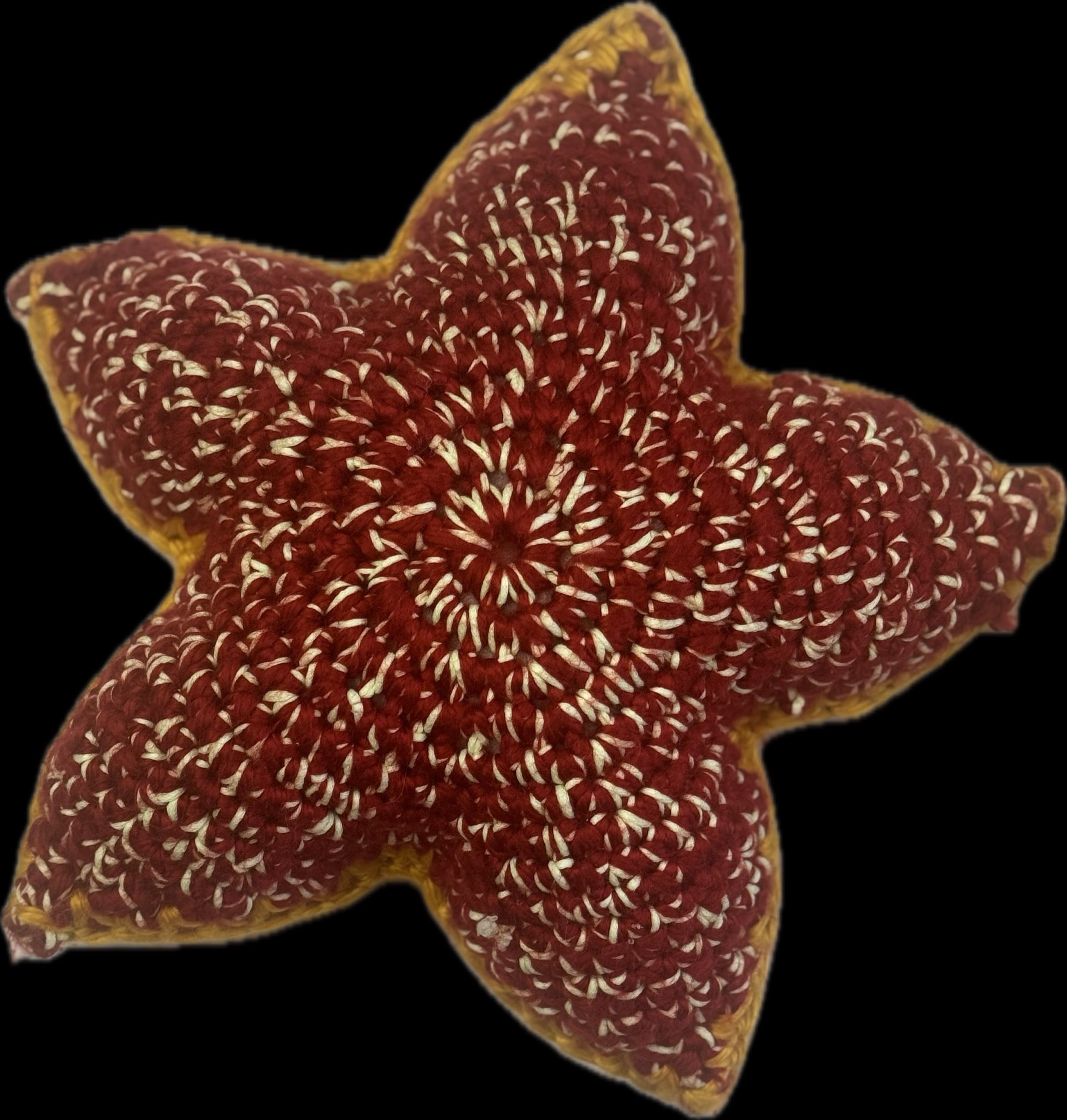 Diamond 5 Point Star Pillow - Rust Red Mixed Glow